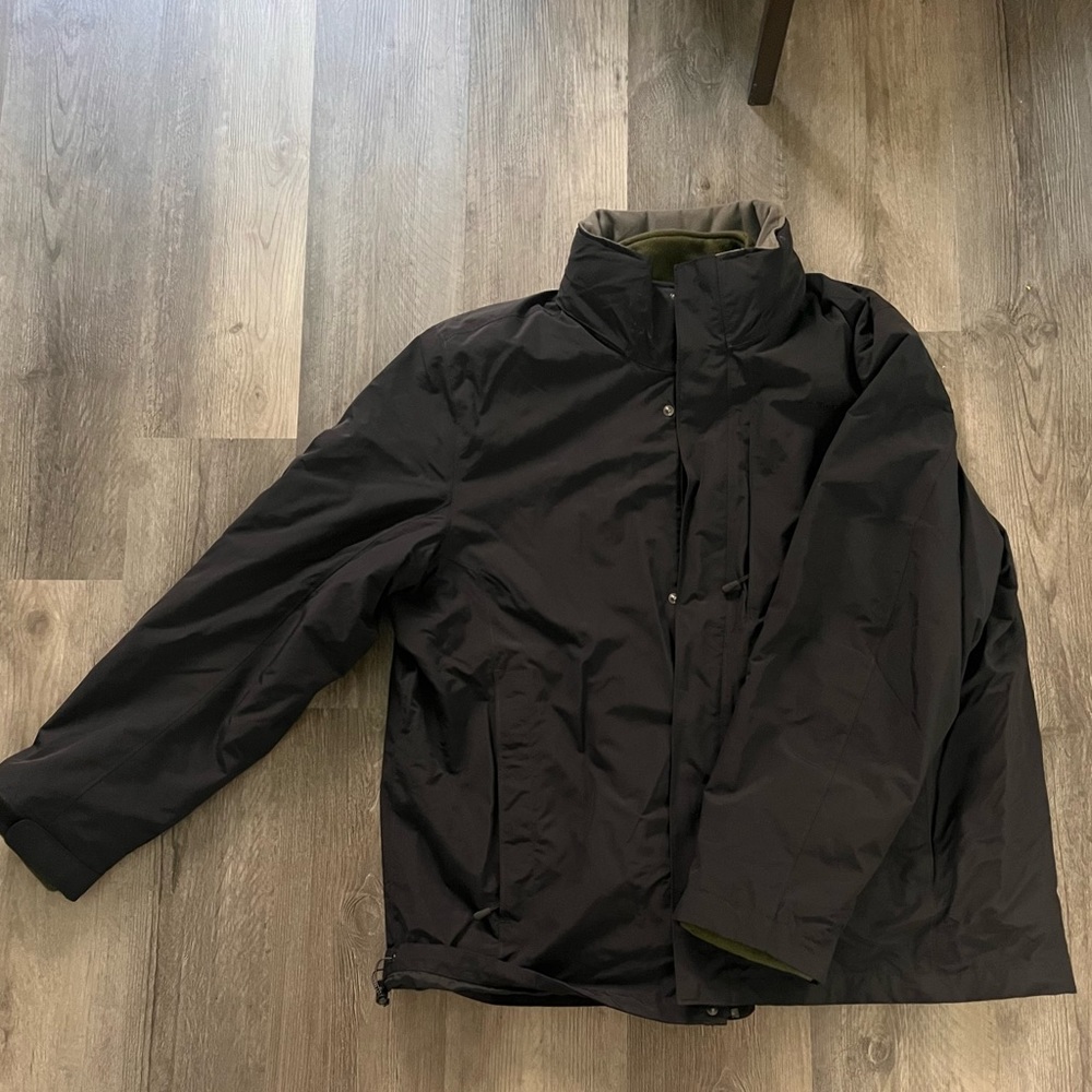 LL BEAN MENS JACKET BLACK SNOW SKI SIZE 2XL